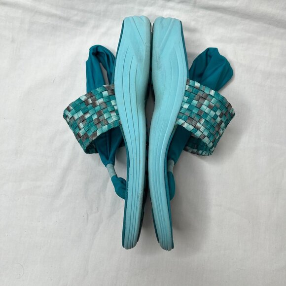 Vionic Womens 8 Tia Blue Woven Thong Toe Comfort Sandals - Picture 4 of 8